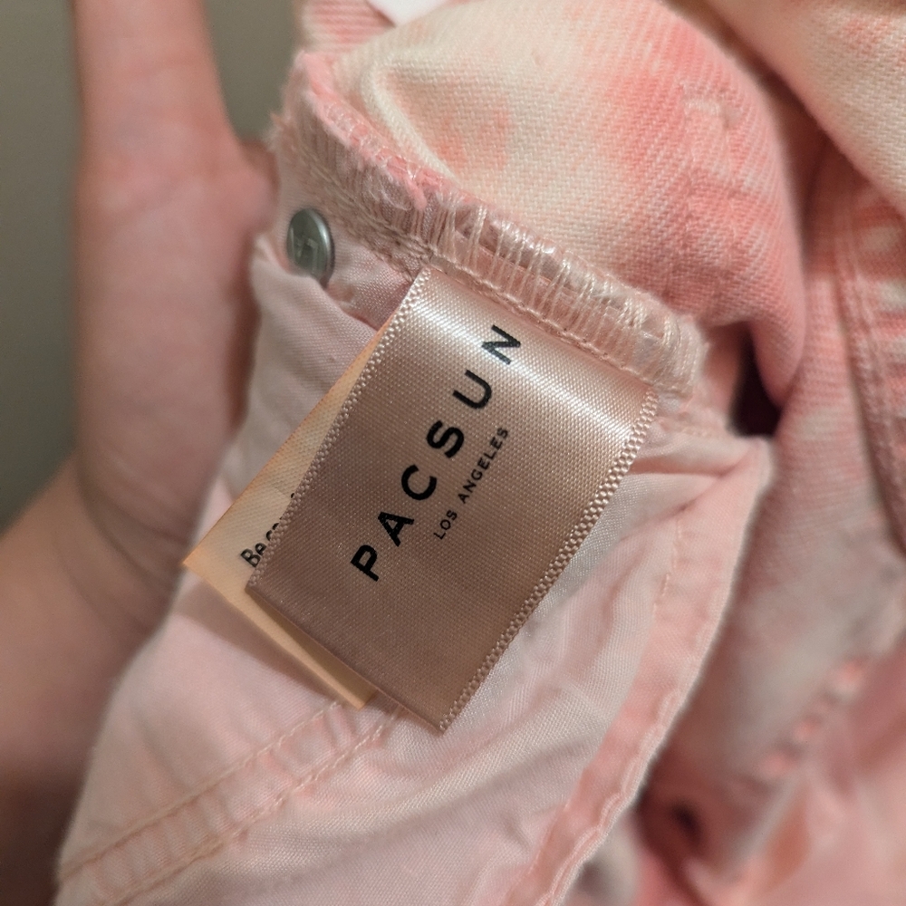 Pacsun Love Me Pink Mom Jeans High Rise Denim Acid Wash Distressed Cropped- 26/2 - Picture 11 of 11